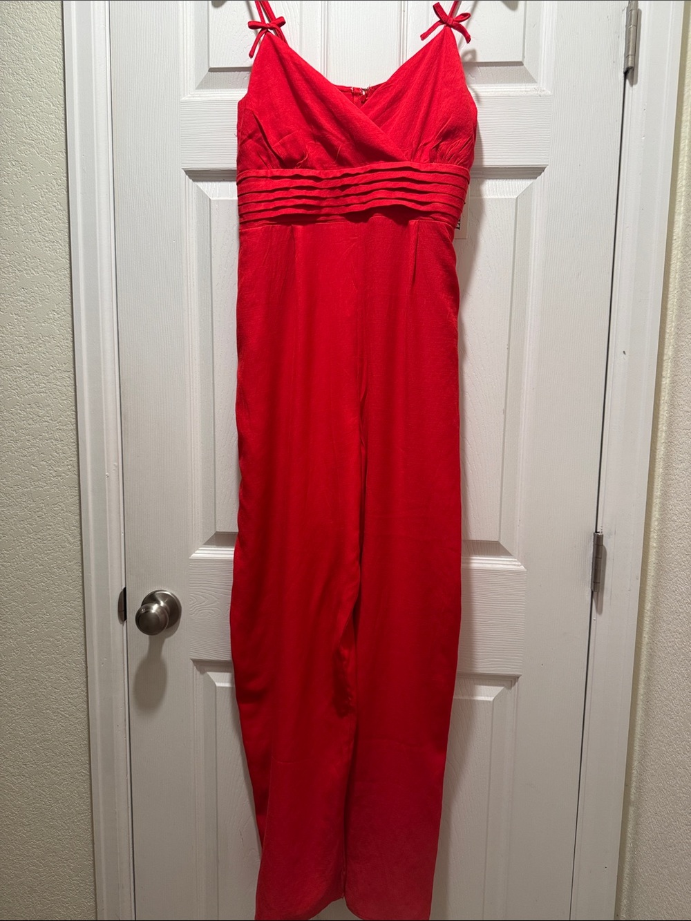 Trixxi Bright Red Spaghetti-Strap Jumpsuit